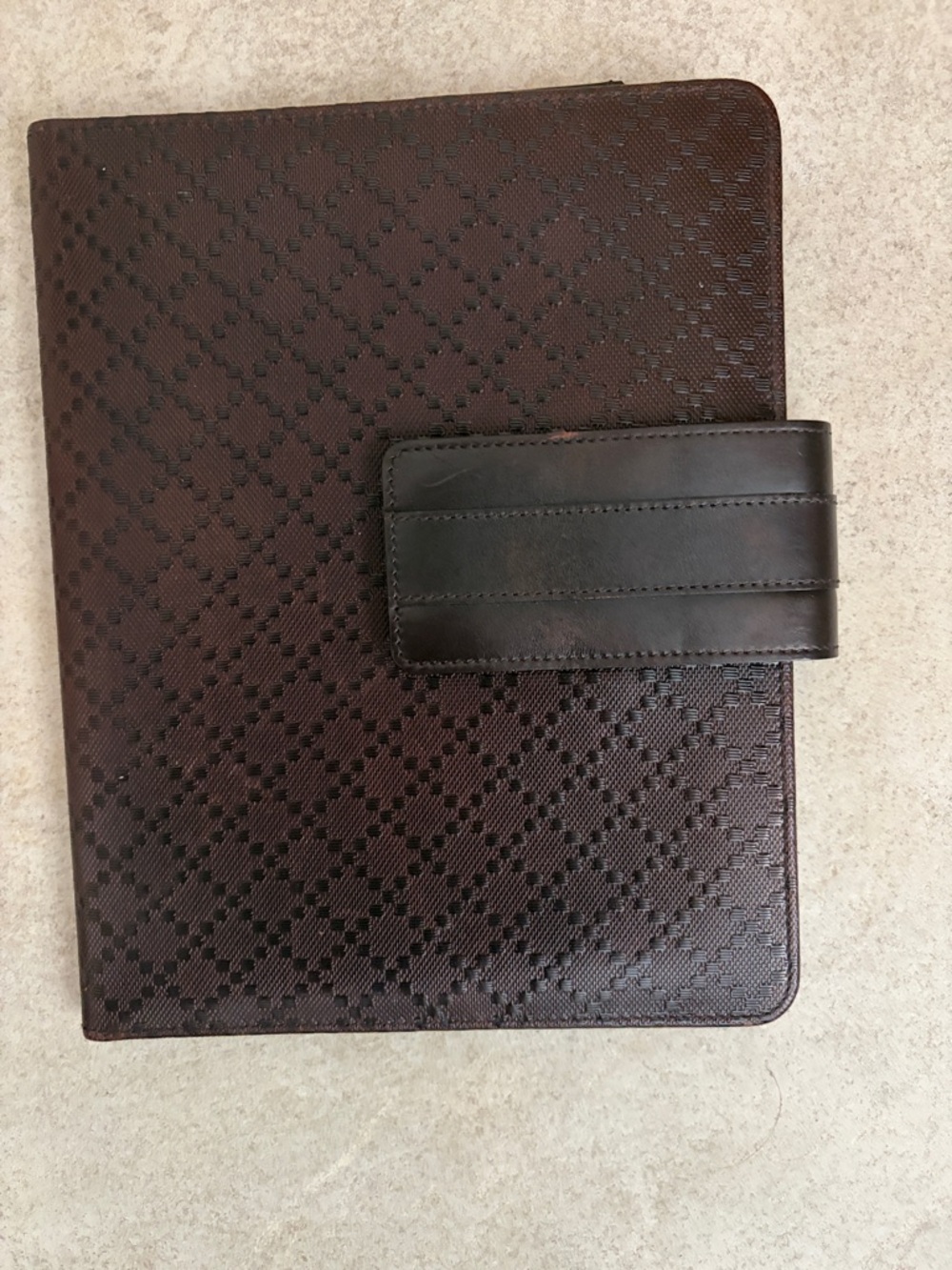 Leather Folio Tablet Case - Dark Brown Gucci